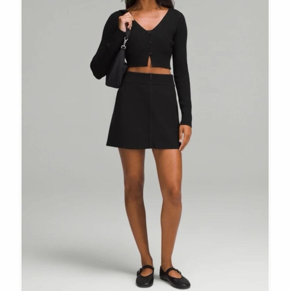Lululemon XL Ribbed Knit Mini Skirt Zipper
